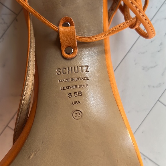 Schutz Vikki Strappy Stiletto (Bright Orange) - Picture 7 of 10